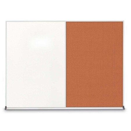 United Visual Products Triple Door Radius Corkboard, 96"X48", B UV8006-BLACK-RUBBER